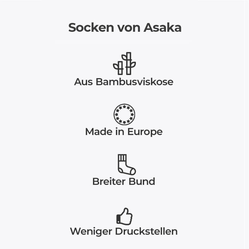 Grafik Vorteile Socken von Asaka