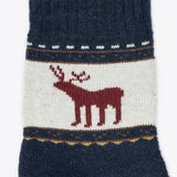 Pack of 4 wool socks women reindeer blue