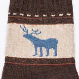 Pack of 4 wool socks women deer design blue &amp; brown