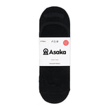 Asaka 6er-Pack Invisible Socks Bambus Schwarz A+ Fiber®