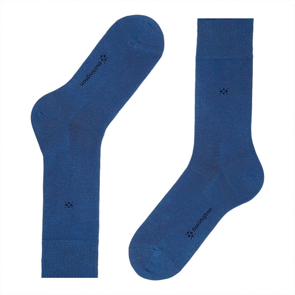 Burlington men's socks Dublin plain blue cotton