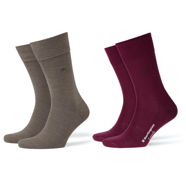 Burlington men's socks Mix Simon brown &amp; bordeaux red