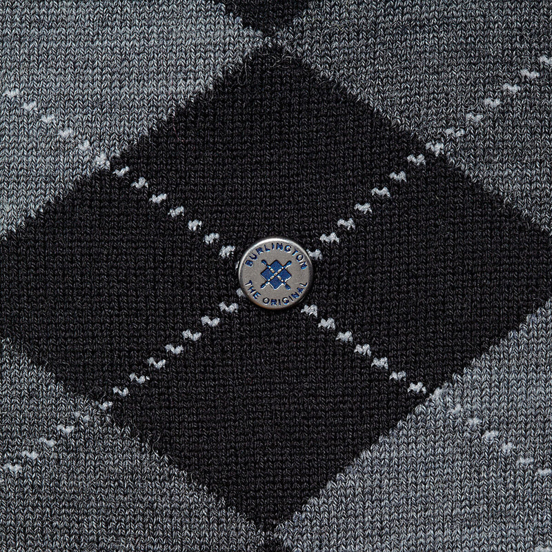 Burlington Marlybone Damensocken Argyle Muster schwarz & grau