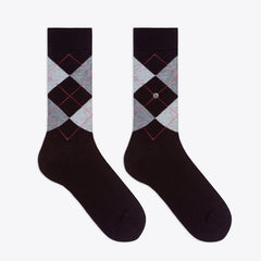 Burlington Damensocken im Rautenlook in schwarz & grau
