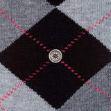 Burlington women's socks Queen Argyle pattern black &amp; grey