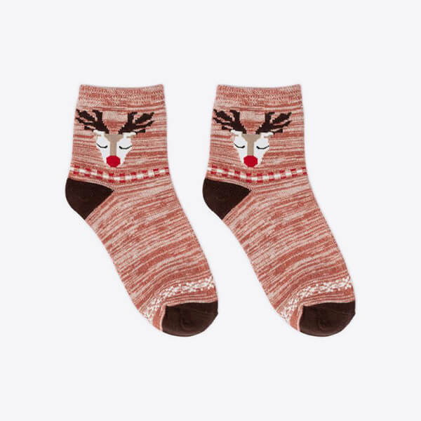 Christmas women's socks with reindeer motif