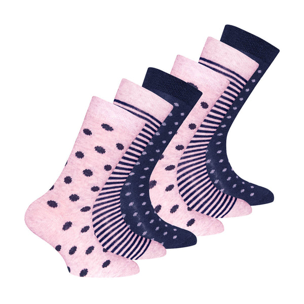 Ewers 6-pack children's socks girls dots &amp; stripes