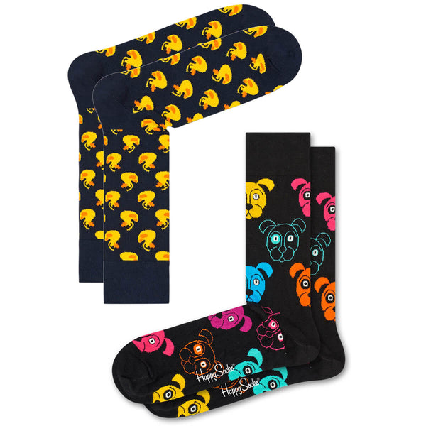 Happy Socks Set of 2 funny men's socks Ducks n' Dogs