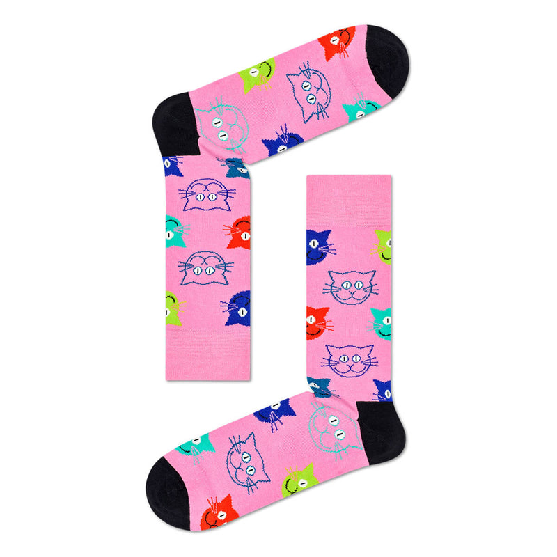 Happy Socks gift box women's socks pattern cats