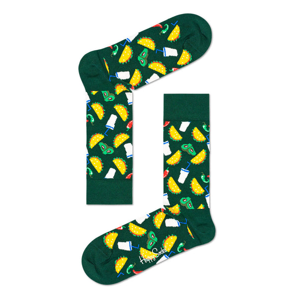 Happy Socks Herrensocken Tacos grün