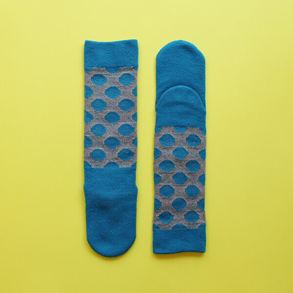 Percent Japan men's socks autumn winter dot design blue