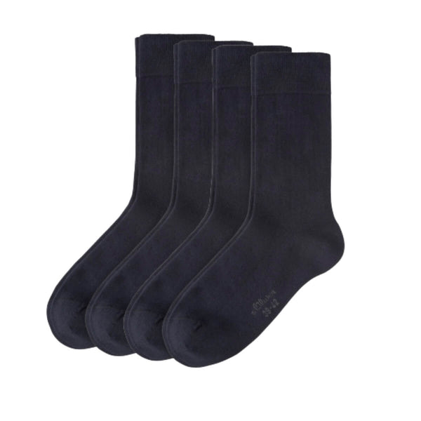 s.Oliver set of 4 cotton socks navy