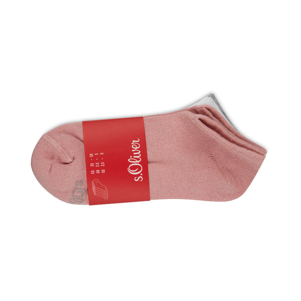 s.Oliver set of 4 quarter socks women pink white &amp; light blue