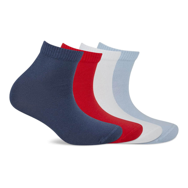 s.Oliver set of 4 quarter socks women red white &amp; blue