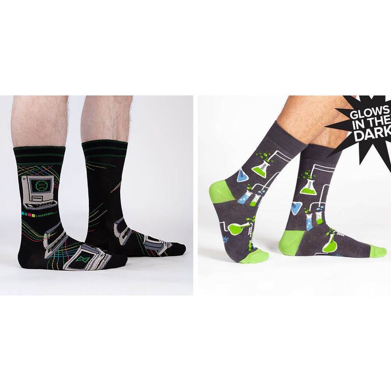 Sock It to Me motif socks men's set of 2 Geek Feelings