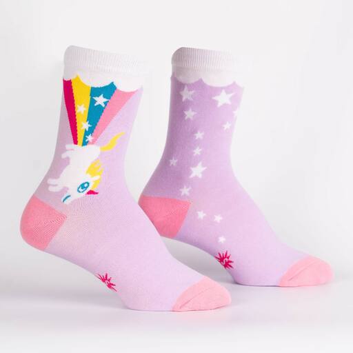Sock It to Me women's socks unicorn motif Rainbow Blast