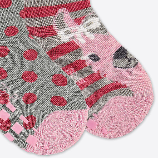 Sterntaler 2-pack ABS baby socks dotted lama motif pink pink girls