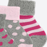 Sterntaler 3-pack baby socks girls 4 6 months gray pink striped hearts
