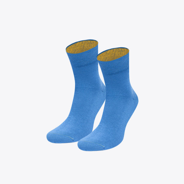 Von Jungfeld women's socks Bermuda plain blue