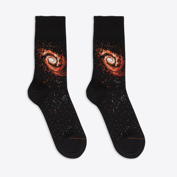 Von Jungfeld men's socks black with Milkyway motif