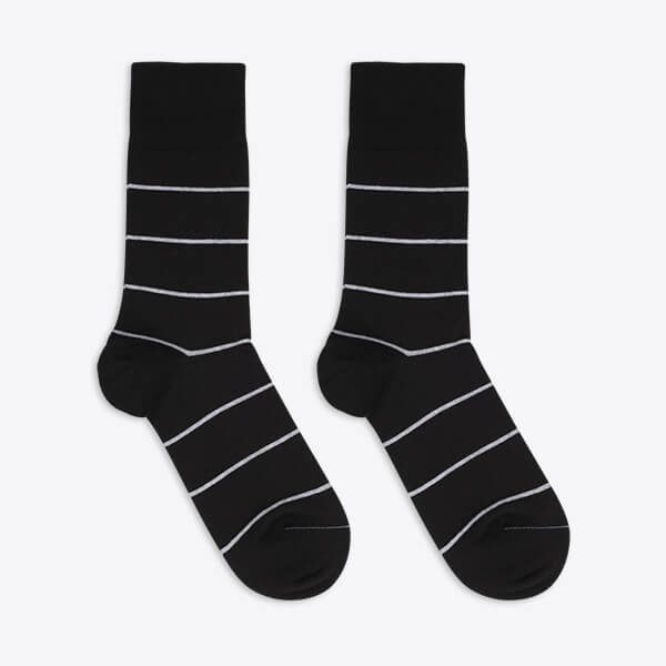 Von Jungfeld men's socks Stripes striped pattern black